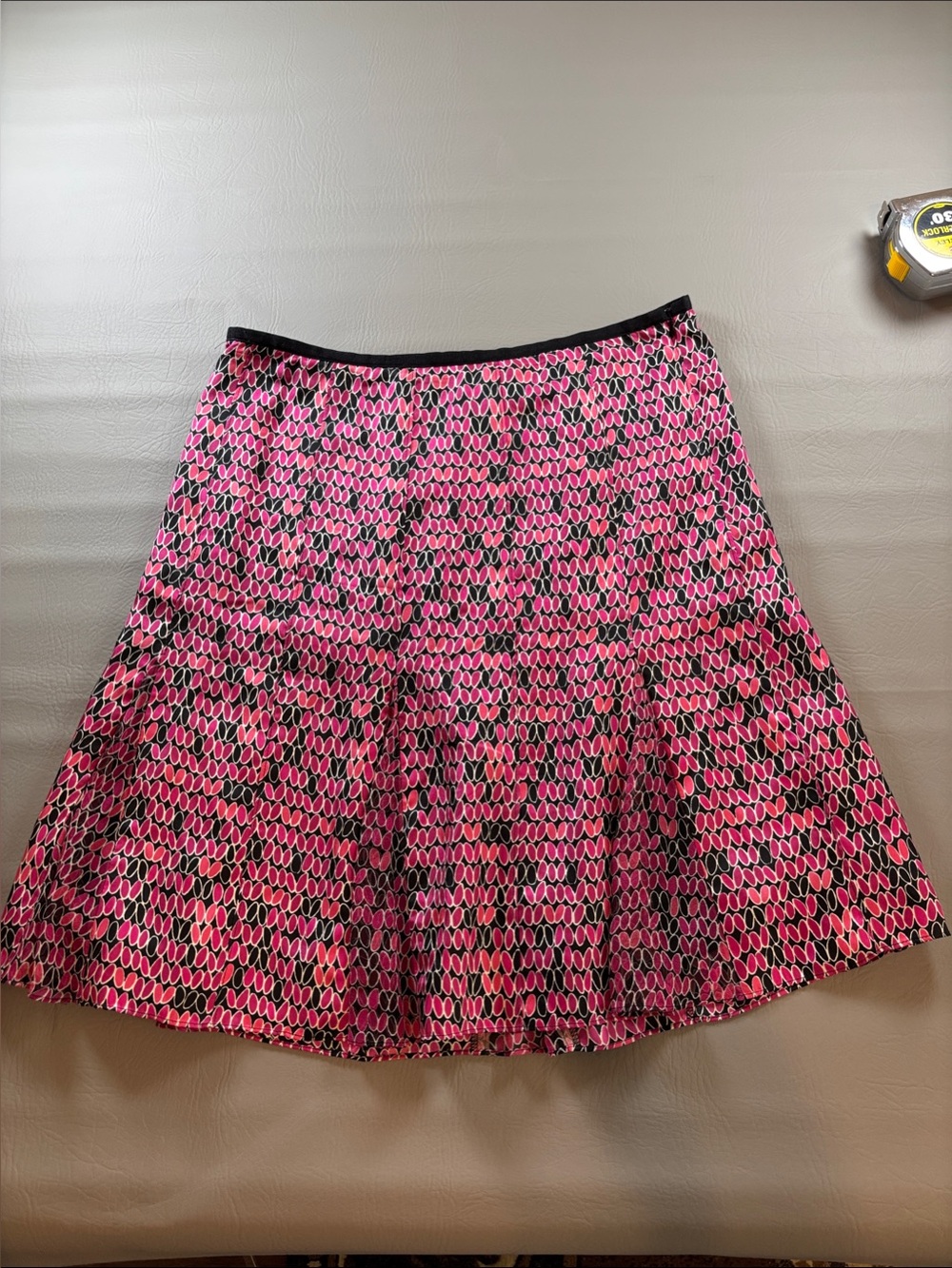 Vintage Sigrid Olsen Pink and Black Printed Circle Skirt Size 12P